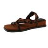 Wedge Heel French One-word with Open-toe Sandals for Women In Summer 2025, New Versatile Two, Wearing Leopard Print One-word Slippers for Women