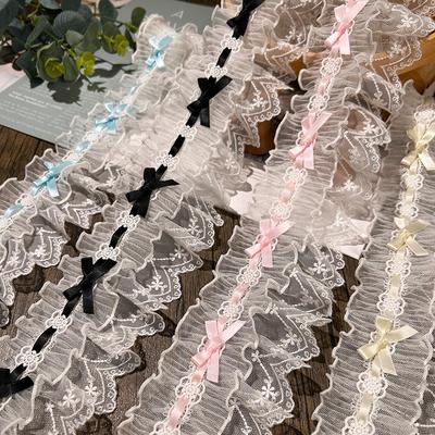 Bow Pleated Ribbon Lace Handmade Diy Decoration Baby Clothes Skirt Hem Clothing Accessories Curtains Home Decoration Accessories