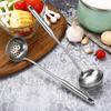 Kitchen Dia 7CM One Piece Stainless Steel Skimmer/Slotted Soup Spoon/Strainer Ladle with Hanging Hole for Easy Storage