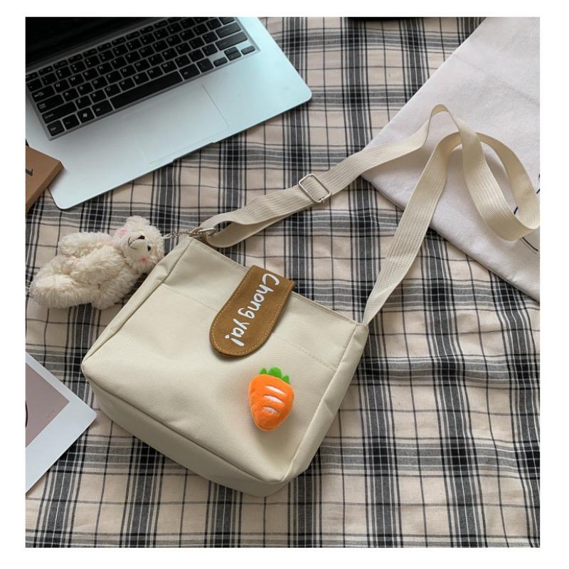 Canvas Bag Women's New Cloth Bag Versatile Commuter Small Bag Fashion Satchel Girl Messenger Bag Shoulder Bag