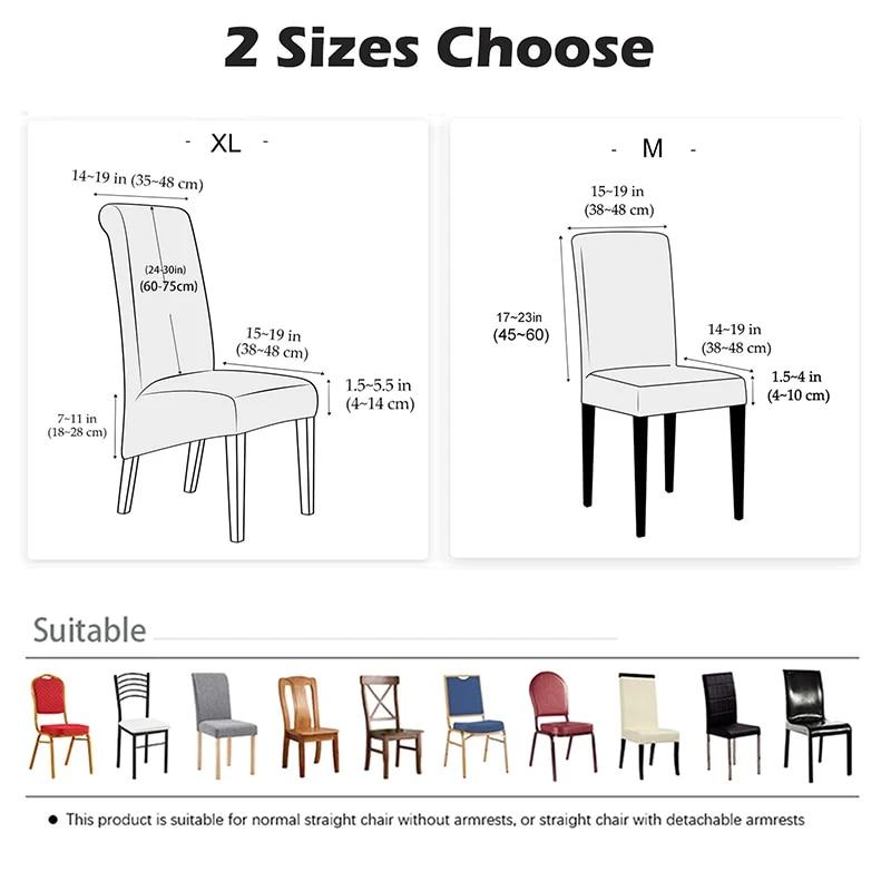 High Back & Universal Velvet Chair Cover Stretch Soft Chair Covers for Dining Room Wedding Hotel Home Decor Seat Case M XL Size
