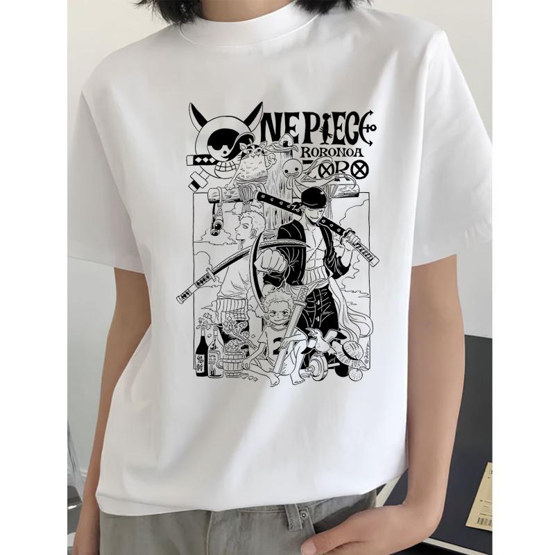 ONE PIECE Nika Luffy Anime Peripheral Short Sleeve Men's and Women's Summer Crew Neck T-Shirt Top Trend