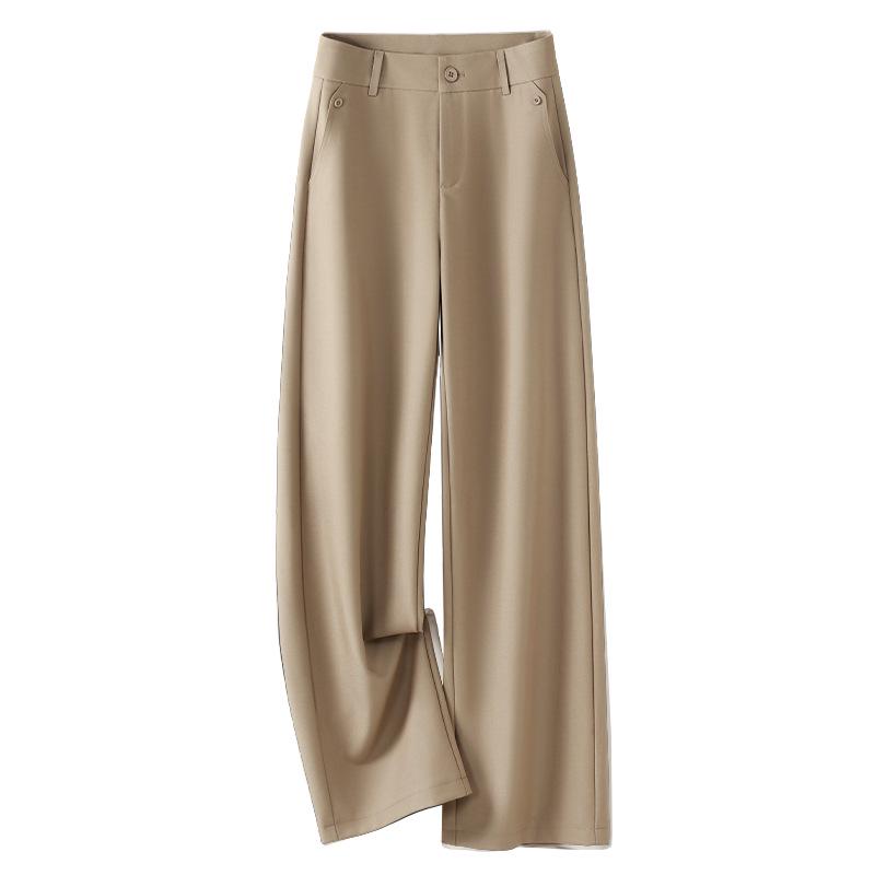 Dámské splývavé kalhoty s vysokým pasem a širokými nohavicemi - Zeštíhlující, ležérní, kalhoty s rovnými nohavicemi