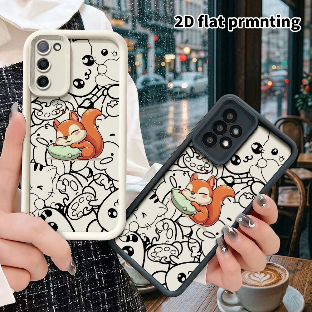 Phone case: 2D flat, suitable for Samsung Galaxy A34 A35 M05 M06 S20 S22 S21 FE Plus 5G, cat ear astronaut, perfect Christmas and Halloween holiday gi