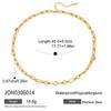 Uworld Classic Gold Color White Zircon Chain Necklace Women 18K Plated Stainless Steel Stackable Texture Necklaces Jewelry