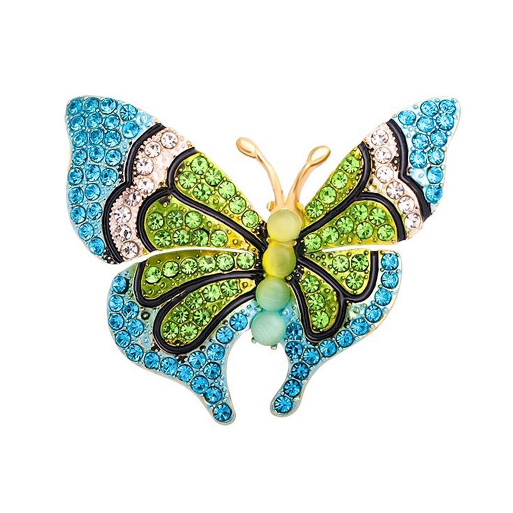 Delicate Rhinestones Butterfly Brooch Alloy Fashion Accessory For Dresses Coats And Jackets Clothing Accessories