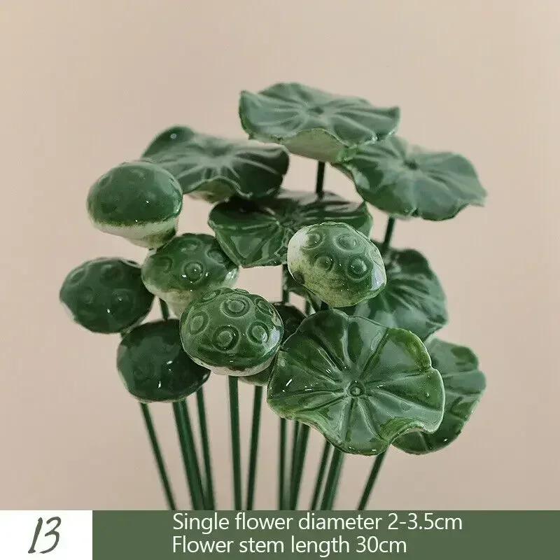 

Random Flower Garden Stake Decor Ceramic Handmade Flowers Creative Art Floral Decoration Wedding Party Prop Festivity Occasion Random 5pcs