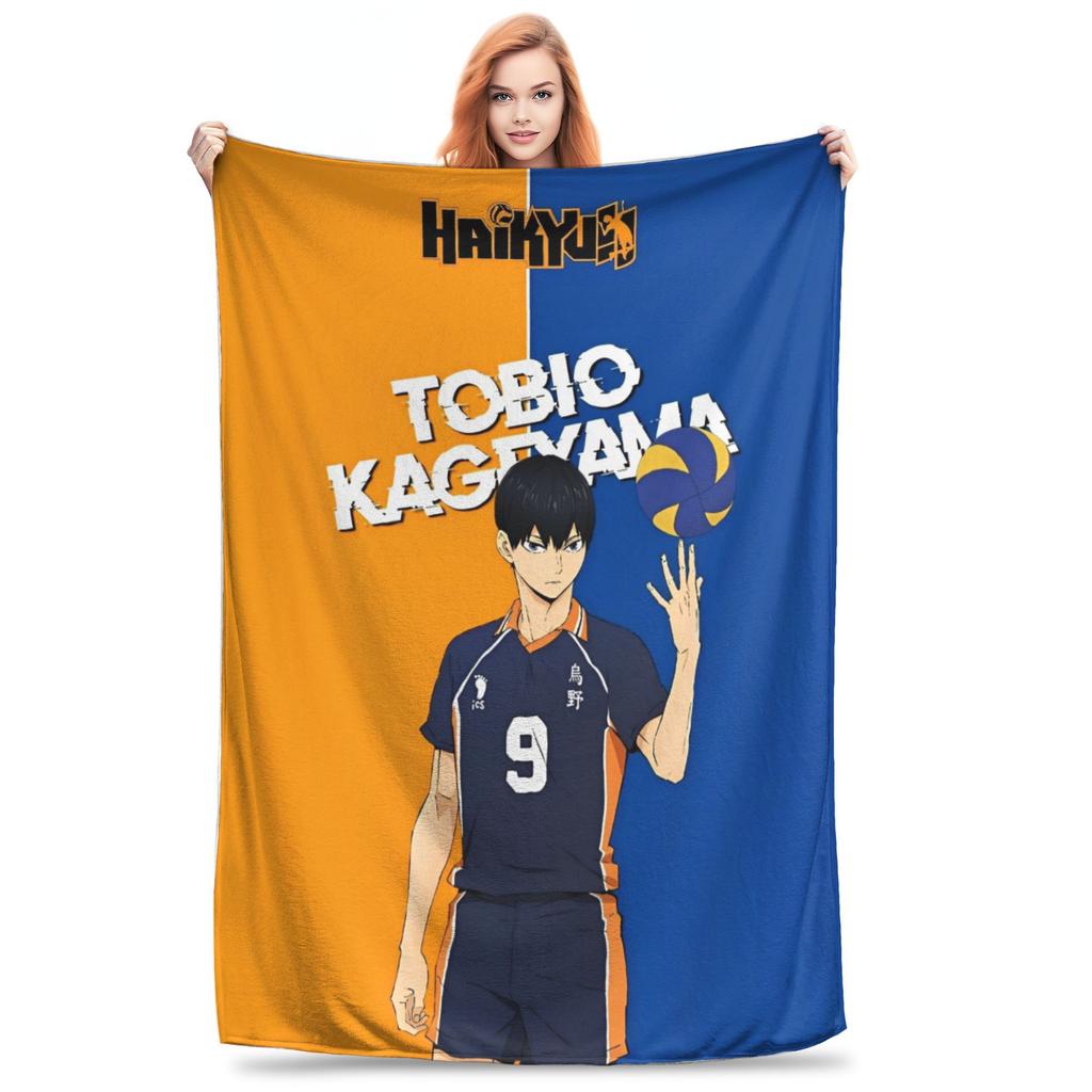 Anime Boy Volleyball Haikyuu  Blanket Flannel All Season  Breathable Lightweight Thin Throw Blankets for Sofa Office Bedspreads