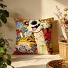 Stylish CCalvin and Hobbesful Cushion Cover Versatile DoubleSided Pillow Case Fit for Sofa Bed Car  Daily Decor