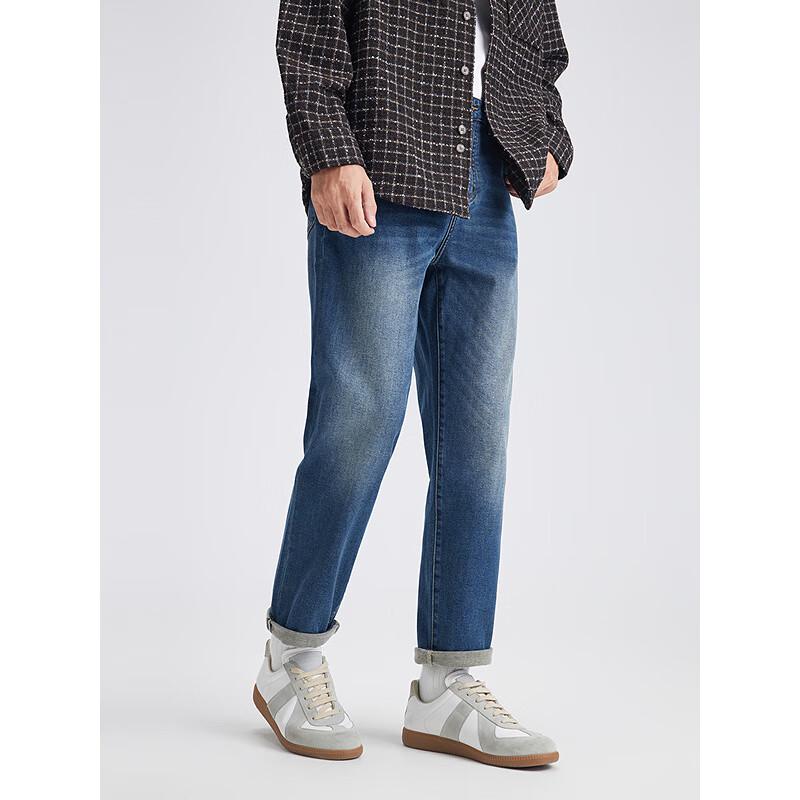 GXG Men's Washed Blue Loose Tapered Denim Jeans