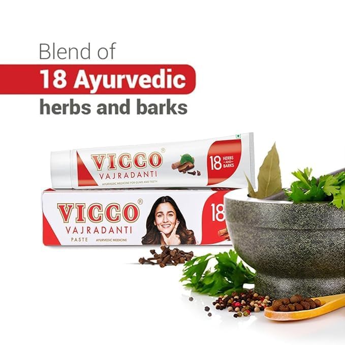 Vicco Vajradanti Ayurvedic +Sugar Free Toothpaste 160G Pack of 4 for Healthy Strong Gums and Fresh Breath Daily Care