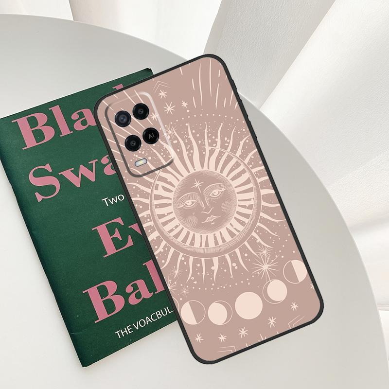 Sun Moon Case For Oppo A15 A16 A17 A52 A72 A76 A96 A54 A74 A94 A54S A57S A58 A78 A98 A57 A77 Cover