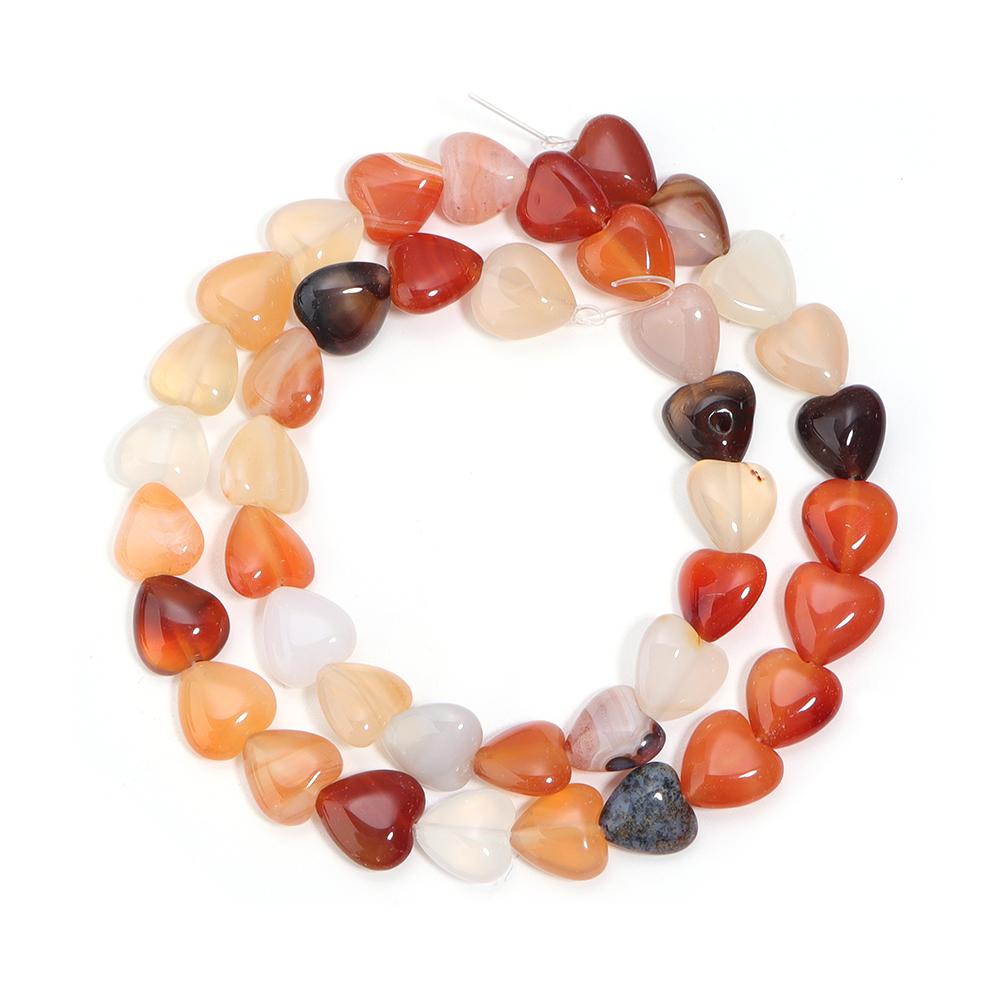 1 String Natural Stone Colorful Heart shaped Agate Tiger Eye Amethyst Blue Pine Spacer Beads DIY Charm Bracelet Necklace Jewelry