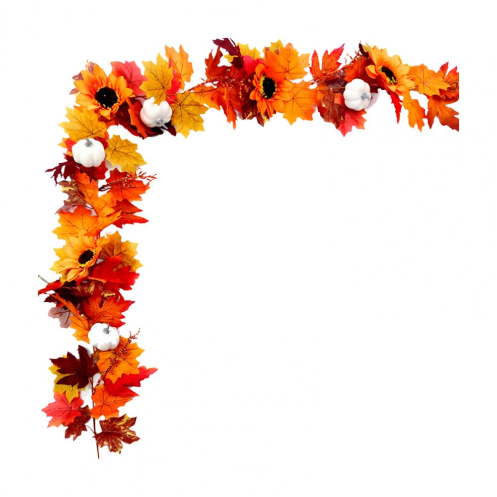 175CM Artificial Maple Leaf Flower Garland Home Garden Indoor Wall Hanging Faux Ivy Halloween Fall Harvest Festival Decoration