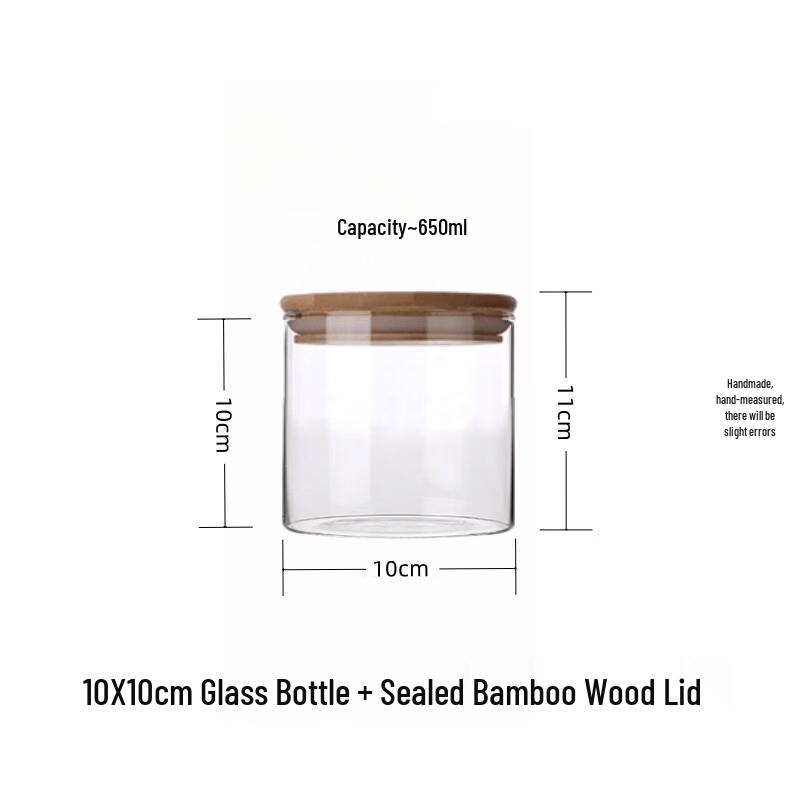 KangFuTao Transparent Glass Kitchen Storage Jar Set, 650ml (2-Pack)