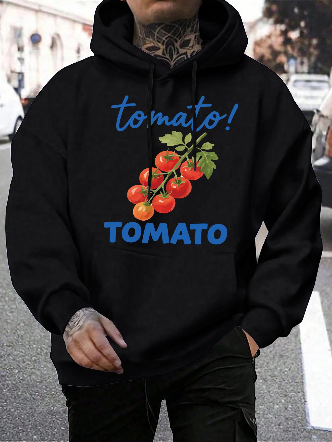 

Fresh Sweet Fruit Tomato Printing Mens Hoody All-Match Autumn Hoodies Fleece Hip Hop Male Sportswear Pocket Loose Man Clothing 3XL