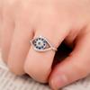 925 Sterling Silver Eye Finger Ring for Women, Hip Hop, Rock Style, Blue Eyes Rings, Funny Girls Gift, Modern Design Jewelry