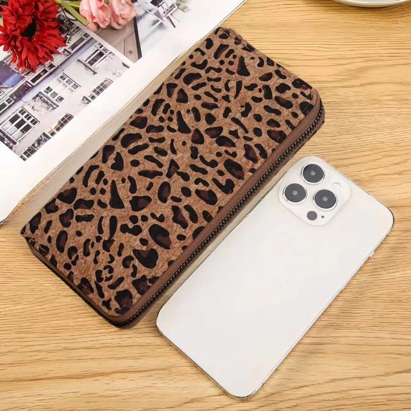 Minimalist Retro Wallet With Leopard Print, Multifunctional And Multi Card Holder, Fashionable Hand-held Bag
