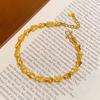 Gold CNC Dragon Scale Gourd Bracelet - Crushed Ice Design, Fu Lu Charm, Perfect Gift for Girlfriend