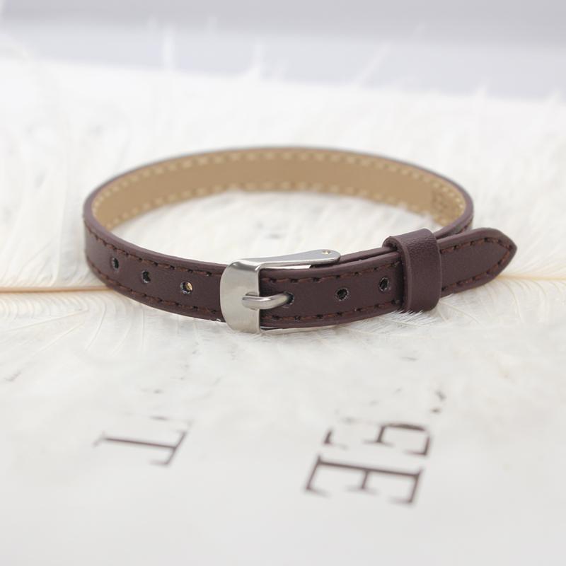 20pcs 8mm Genuine Real Leather Bracelet Wristband For Slide Letter Charms Women Men Jewelry Making Pet Collar DIY Accessories