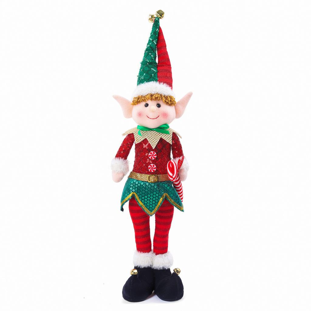 Standing Cloth Elf Figure  Fabric Doll For Christmas Party Table Decor Home Mantel Cozy Holiday Gift For Kids Couples