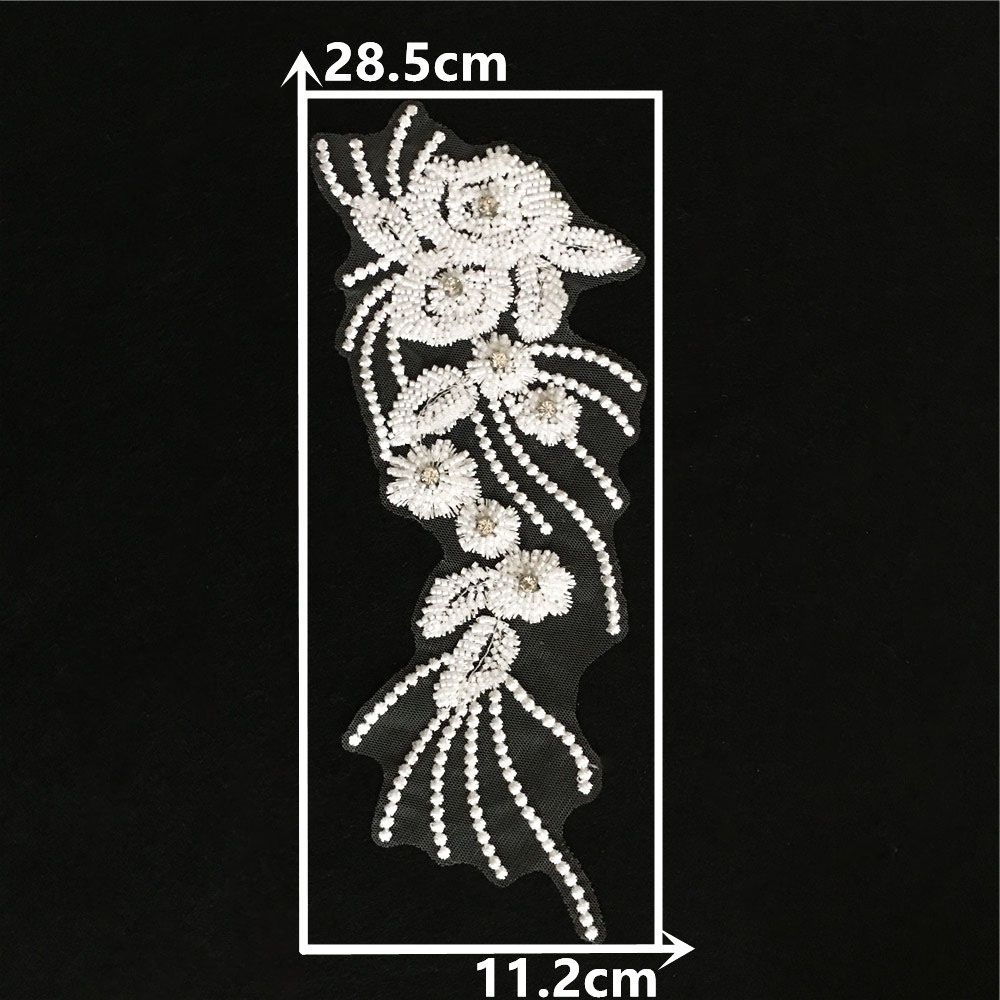 Black And White I Polyester Embroidery Bead Embroidery Sewing Lace Collar Diy Decorative Clothing Single Flower Accessories Clothing Accessories