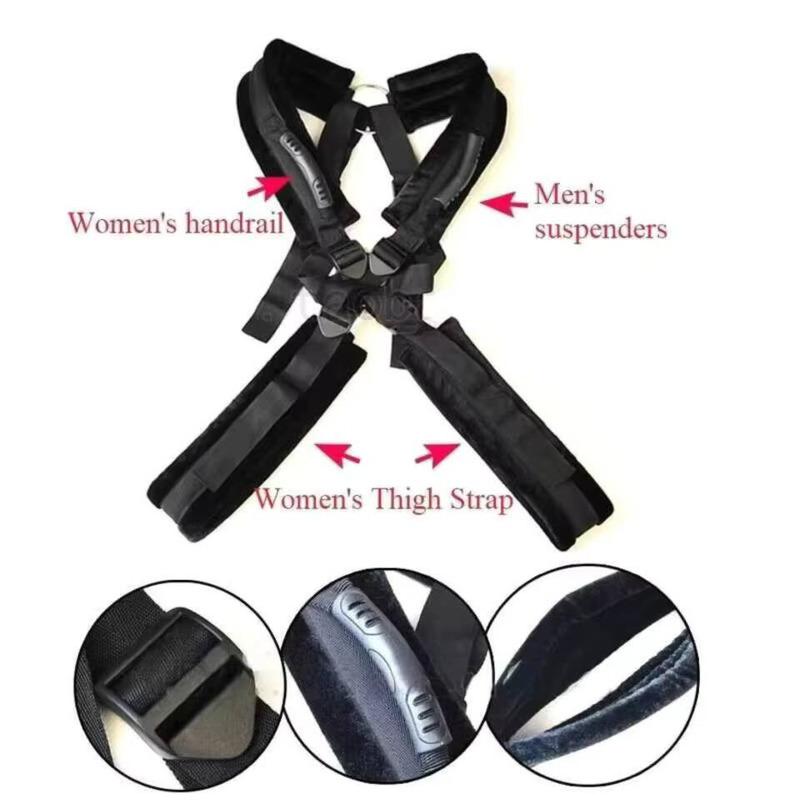 BDSM Sex Swing Set With Bondage Love Slings For Couples Adjustable Strap Adult Sex Toy Soft Plush Padding Mat Sex Restraints Toy