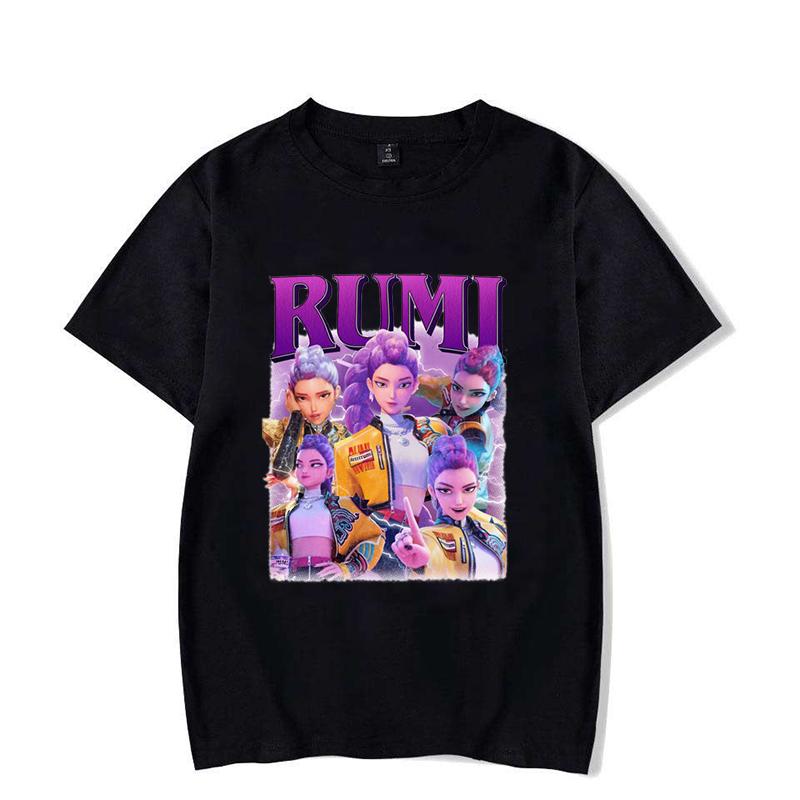 Nová K-Pop Demon Hunters Rumi potištěná trička pro ženy muže letní tričko pánské ležérní s krátkým rukávem kulatý výstřih topy trička