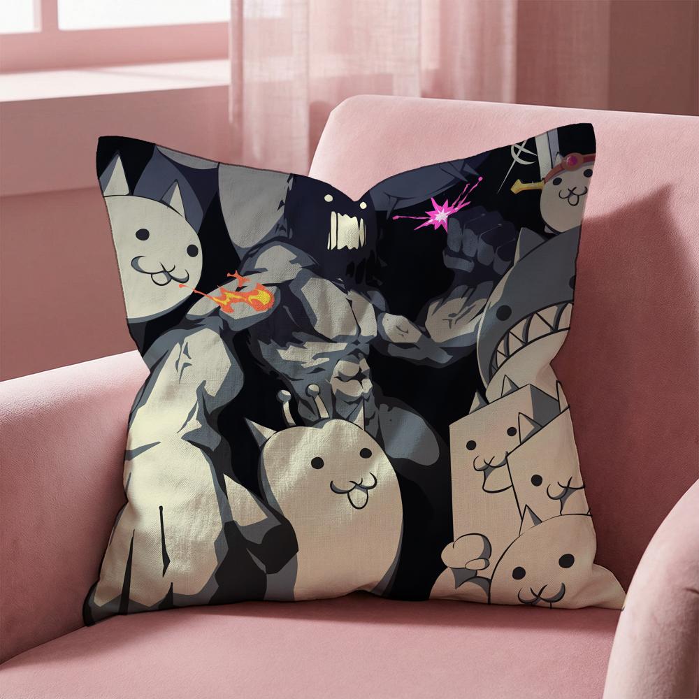 The B-Battle Cats Cushion Cover Multi-Scene Pillow Cover for Home & Car - Reversible, Soft & Durable for Daily Use