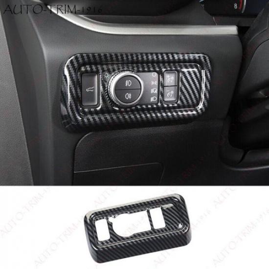 ABS Carbon Fiber Headlight Switch Frame Interior Trim For Ford Explorer 20-