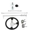 300mm Go Karts Steering Wheel Kit Tie Rod Ball Joint Gear Rack Shaft Kit for 100cc 125cc 140cc 150cc Go Kart Quad