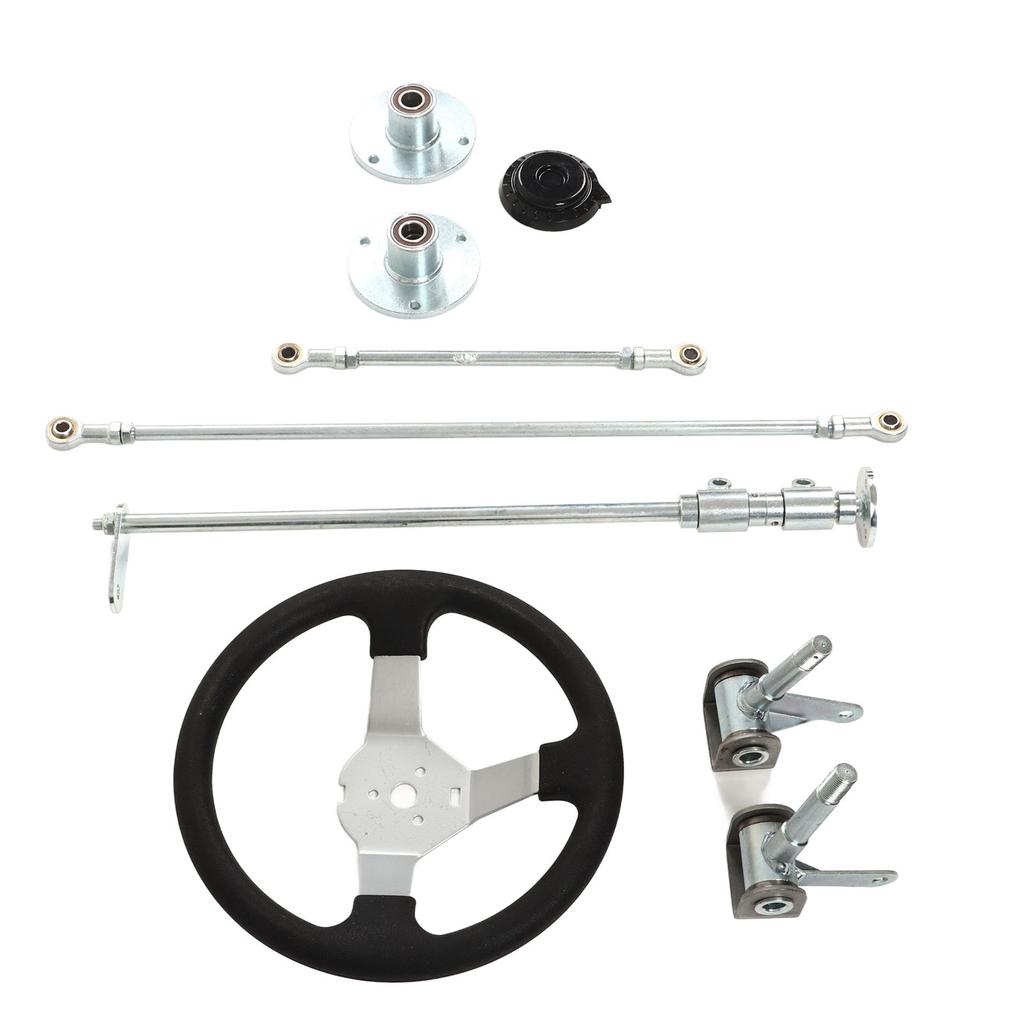 300mm Go Karts Steering Wheel Kit Tie Rod Ball Joint Gear Rack Shaft Kit for 100cc 125cc 140cc 150cc Go Kart Quad
