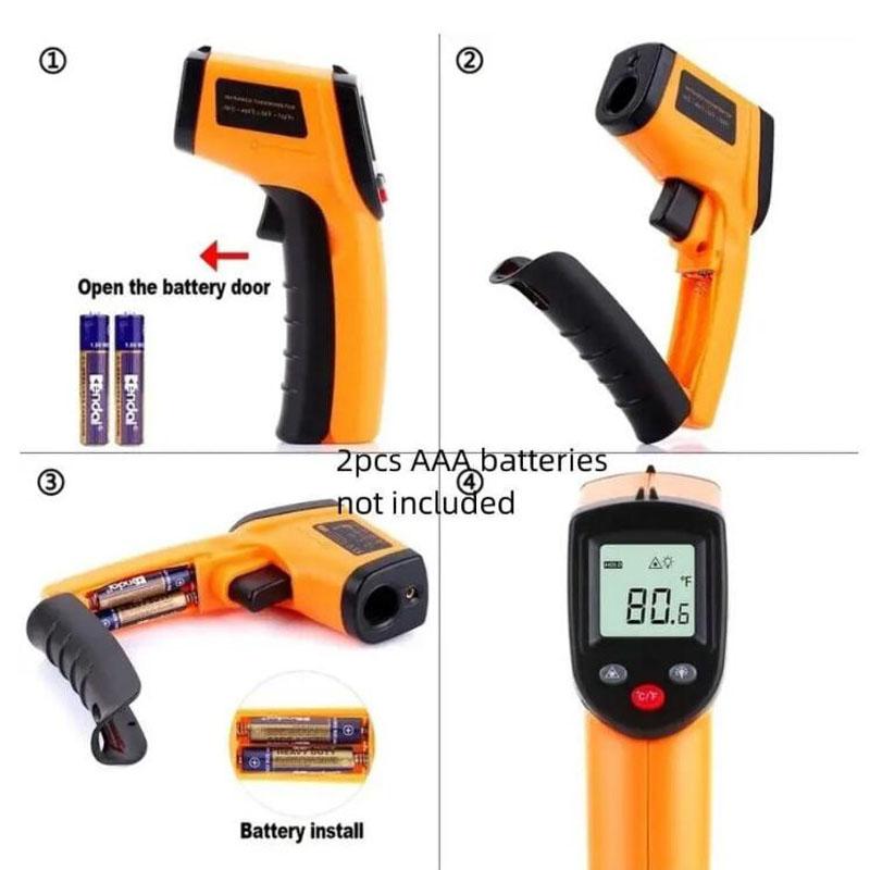 Non-Contact Digital Laser Grip Infrared Thermometer Temperature -58F-716F(-50C-380C), Digital Instant Read Meat Thermomete
