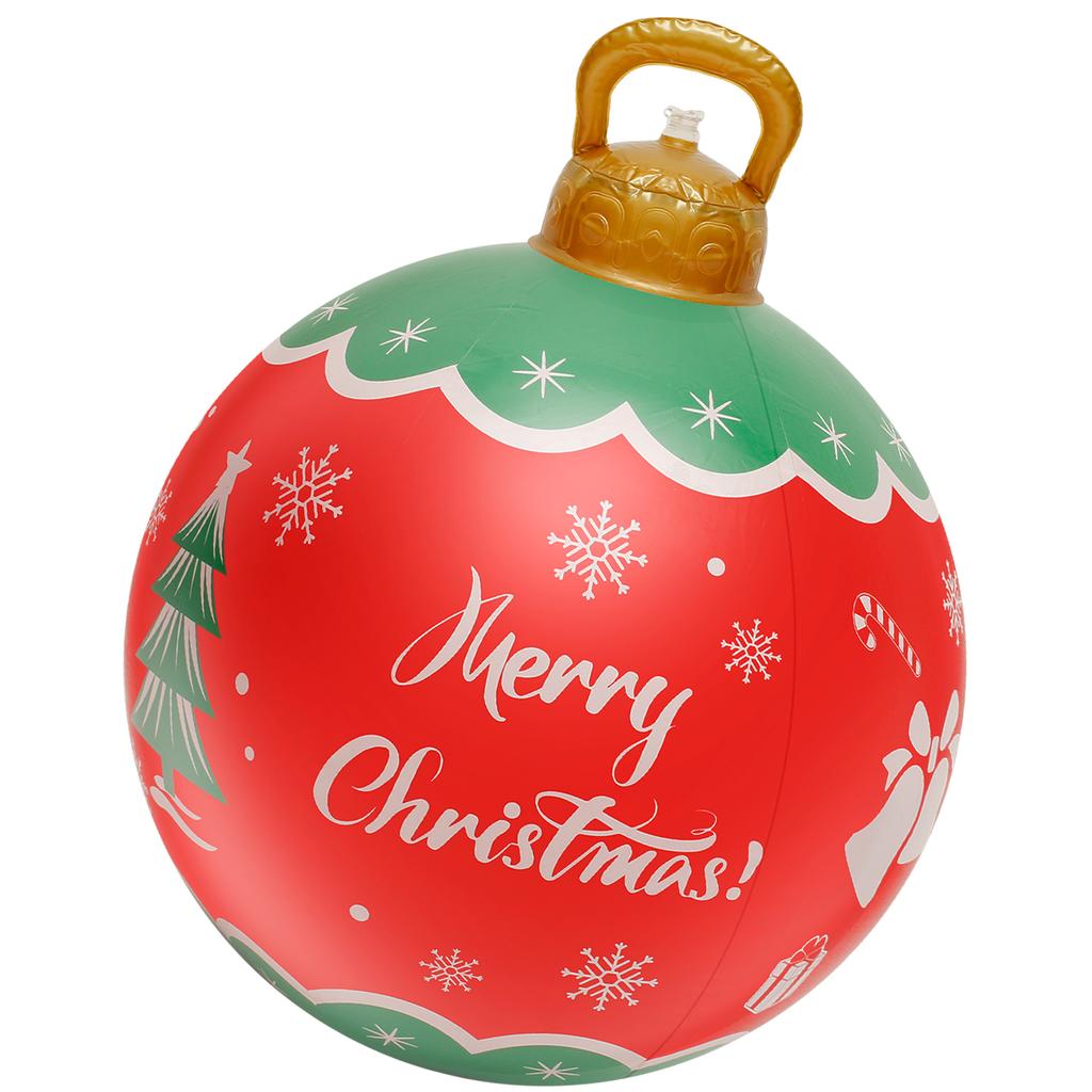 58/60cm Giant PVC Inflatable Christmas Ball Ornaments Outdoor Large Xmas Blow Ball Decorations for Christmas Party Ornaments