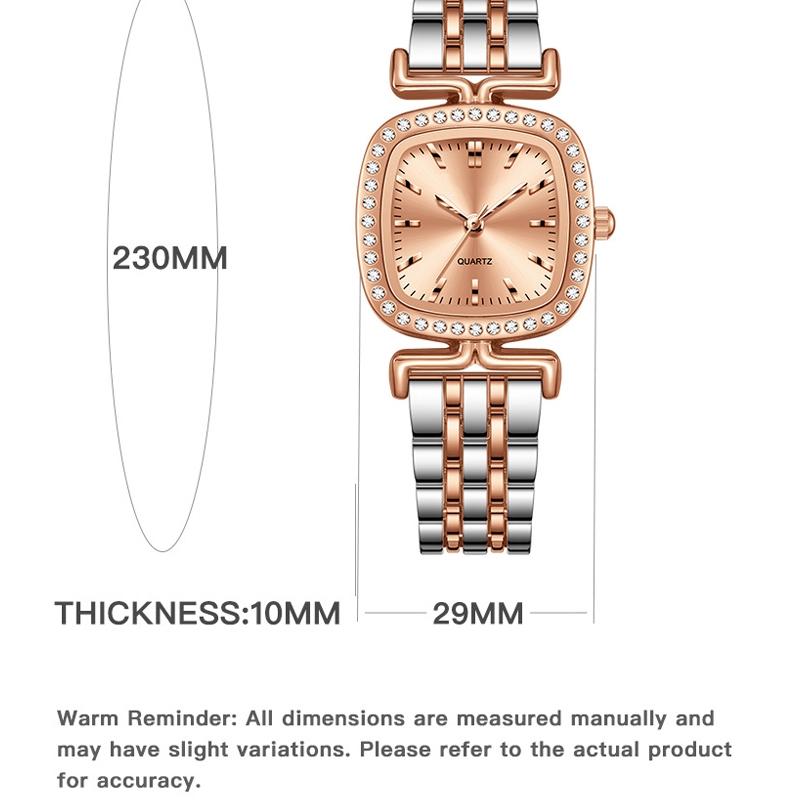 Quartz Movement Watch for Women Lady Dress Casual Wristwatch Alloy Strap Brecelet Watches