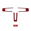 3x Red Carbnon Fiber Car Steering Wheel Button Frame Cover For Mustang 09 11 13