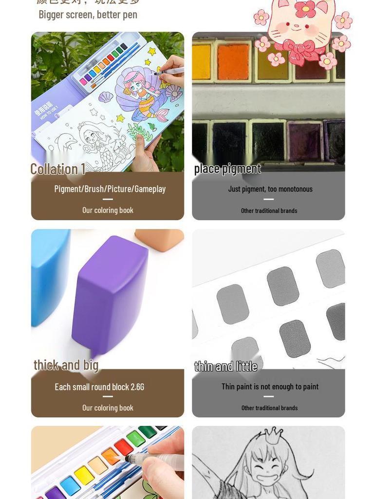 Kids' Watercolor Paint & Doodle Coloring Book for Kindergarten