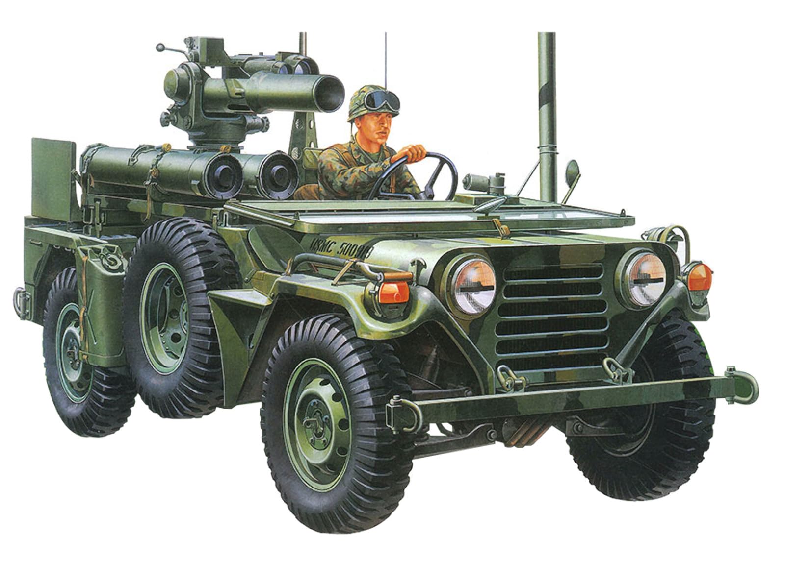 

Tamiya 1/35 Серия военных миниатюр №. 125 США. Армейский M151A2 с пусковой установкой ПТУР Пластиковый набор модели 35125