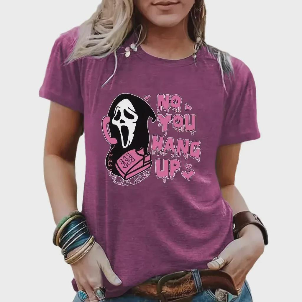 Halloween Women's Ghost Pattern Casual Summer T-Shirt