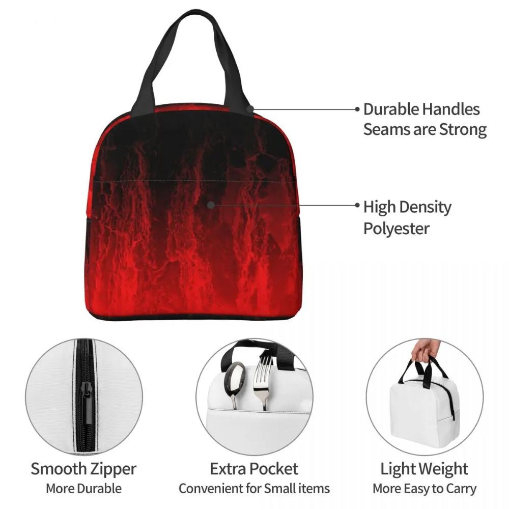 Red Fire Flame Insulated Lunch Bag for Kids School Cooler Thermal Food Box Tote Portable Lunch Boxes Container