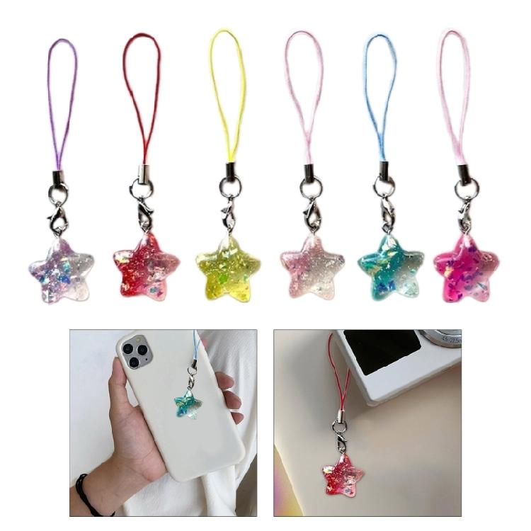 Five-Pointed Star Resin Pendants Tags for DIY Jewelry Making Keychain Crafts