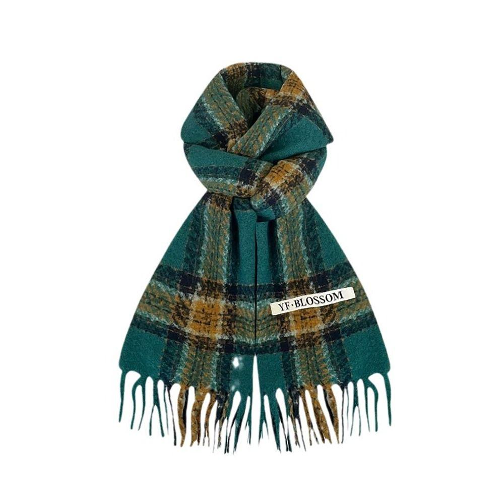Tassel Thermal Neck Warmer Wool Long Scarves Korean Style Thickened Shawl for Women Girls Maiden