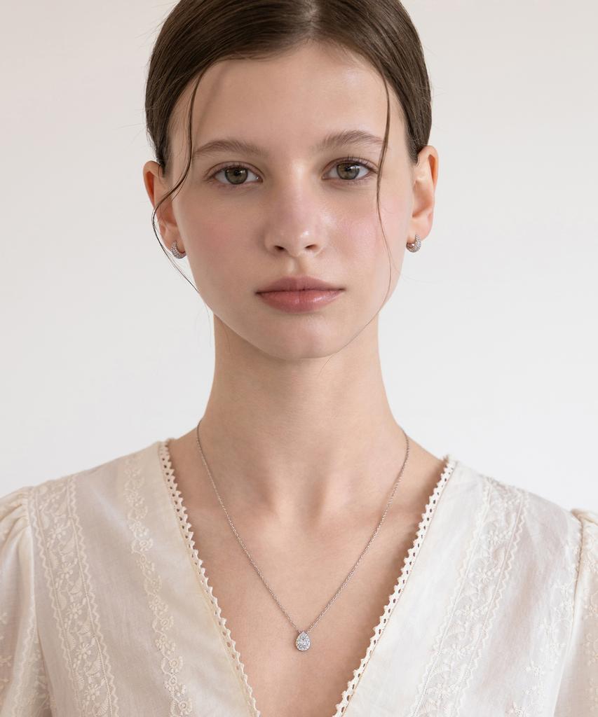 Tatiana Pair Halo Cubic Necklace Nz2558