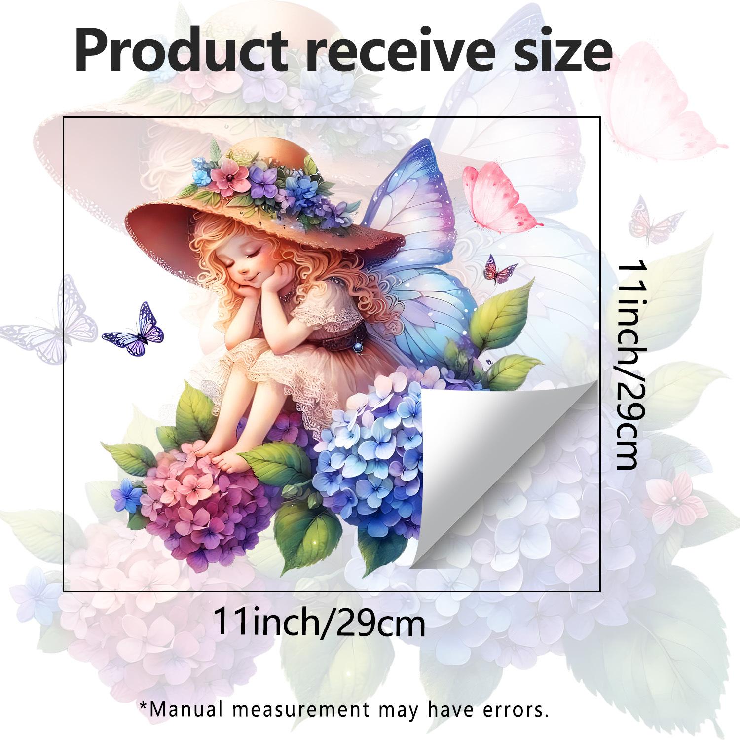 Цветочная Фея Цветок Гортензии Бабочка Стеклянная Пленка Кухонные и Ванные Наклейки JDT-A582