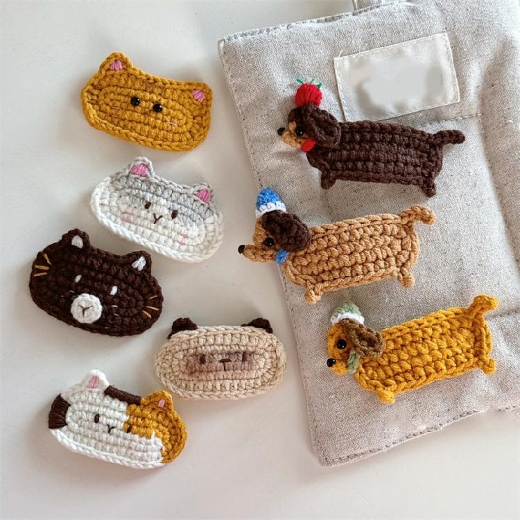 1PC Eye Catching Crochet Yarn Hair Clip for Kids and Adults Fun and Cartoon Pet Cats Designs for Kids and Adults