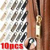 1/10pcs Durable Tool Free Zipper Repair Instant Replacement Metal Pull Slider Universal Detachable for Luggage Bags Clothing
