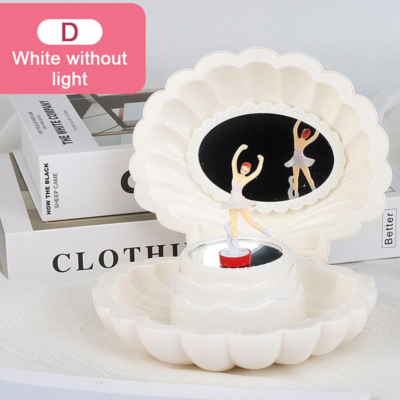 

Dancing Girl Shell Music Box With Mirror Jewelry Box Princess-Themed Toy Ideal Birthday Gift Room Decoration Accessories