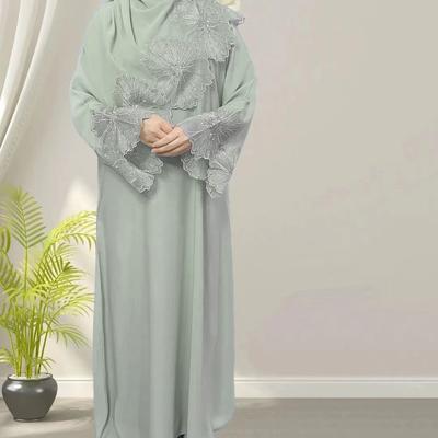 Women's Muslim Ladies Robe Malay Indonesian Dress with Hijab