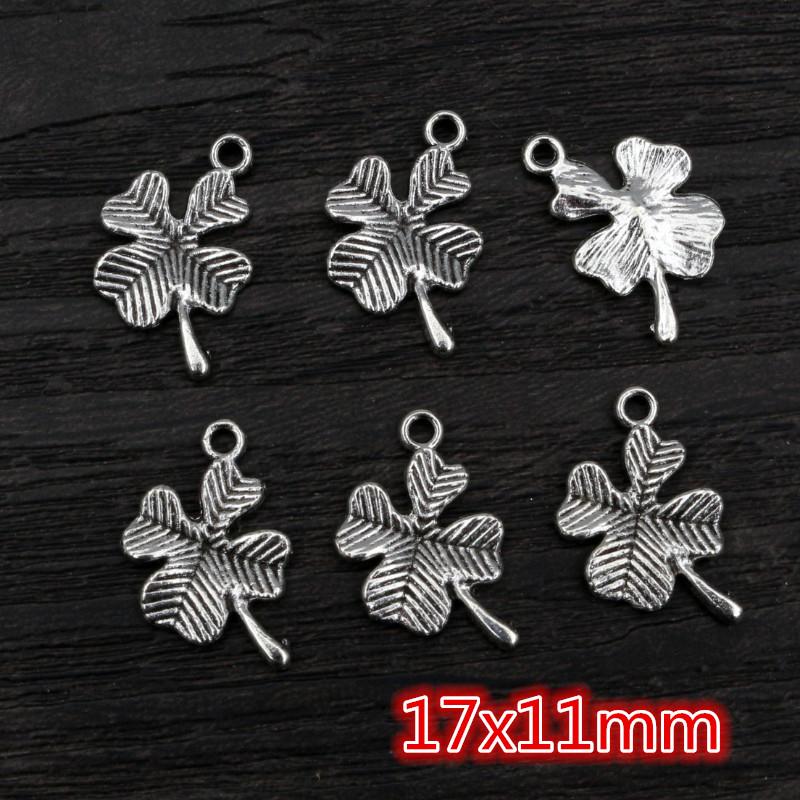40pcs 3-Styles Bronze Antique Silver Plated Clover Leaf Handmade Charms Pendant:DIY for bracelet necklace