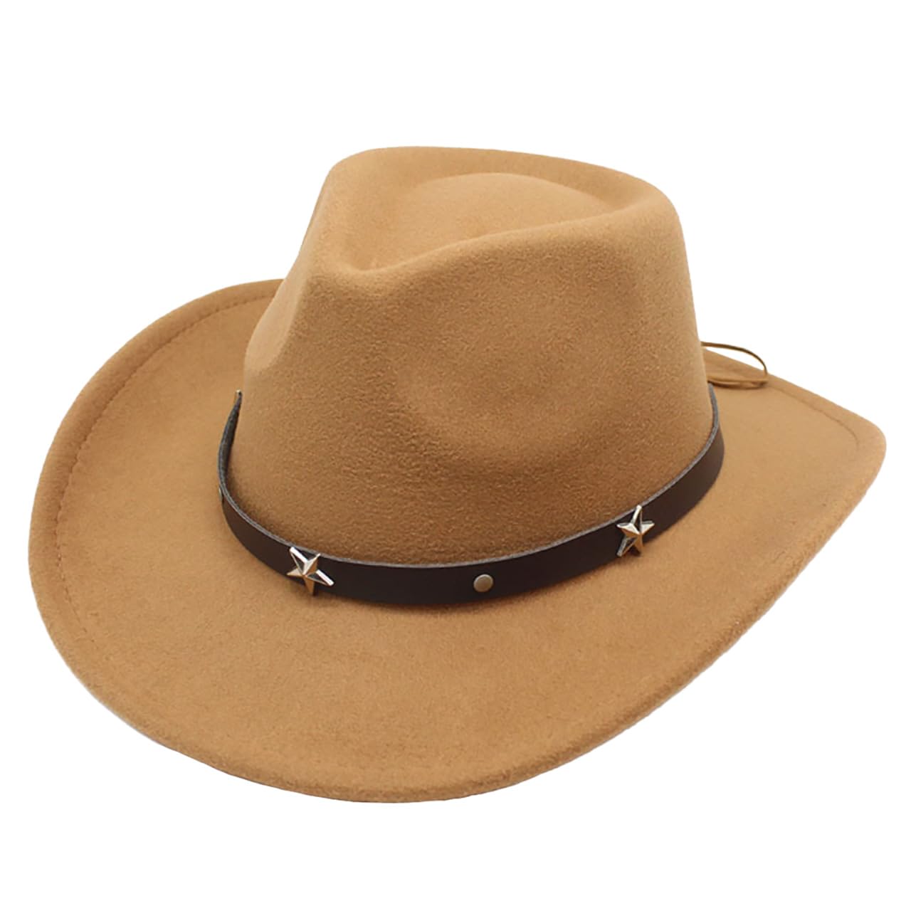 

Белая клыка CZ169 Американская повседневная федора со звездой рока на открытом воздухе и (коричневый), Поля, Шляпа, Узор, Стиль, Мужской Женский